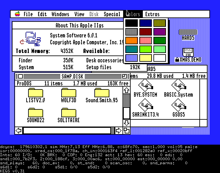 Le Finder de l'Apple //gs dans KEGS
