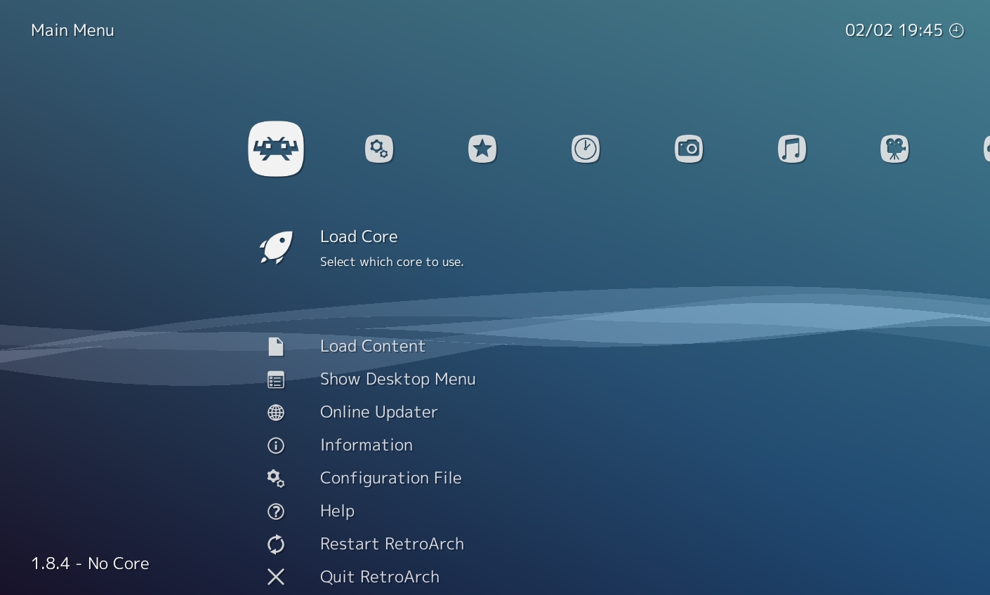 Interface XMB dans RetroArch