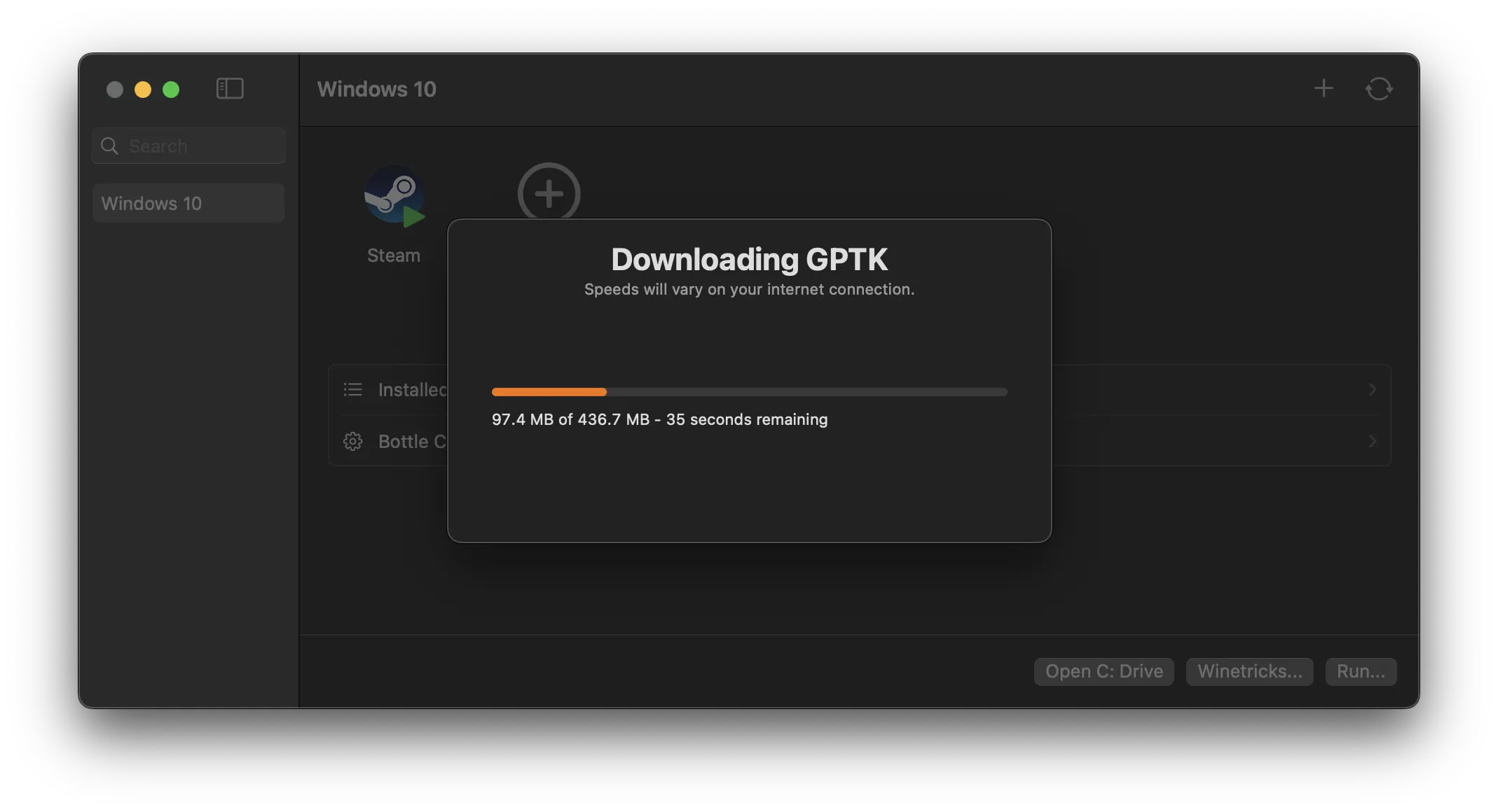 Install GPTK in Whisky